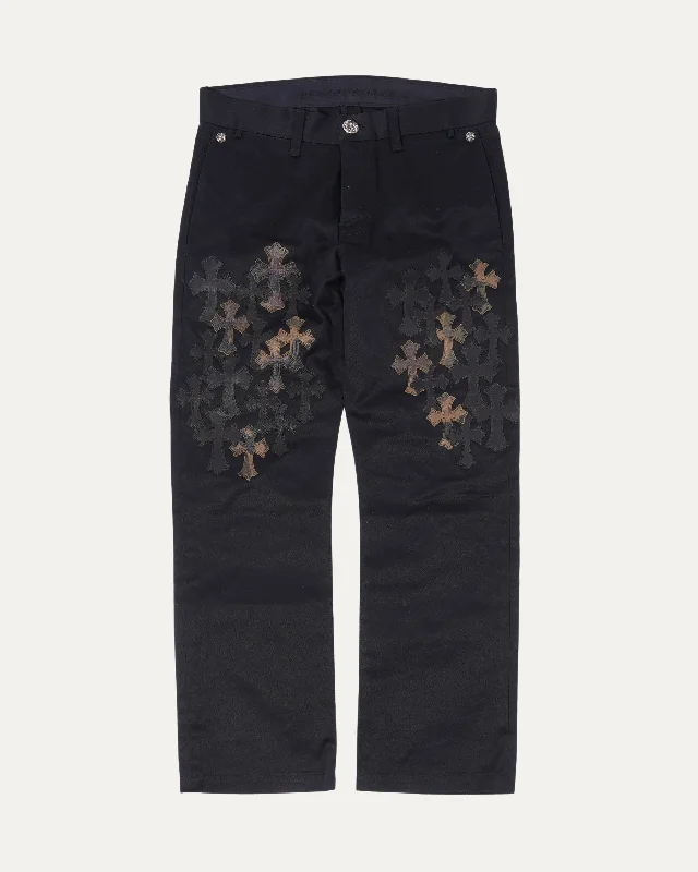 Cross Patch Chino Pants Comfy High-Waist Jeans