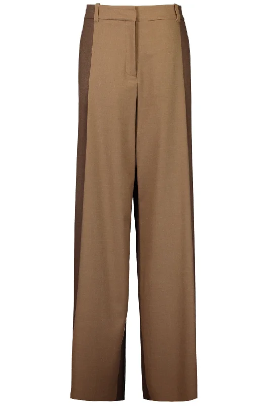 Mixed Pleated Wide-Leg Pants Casual Wide Pants