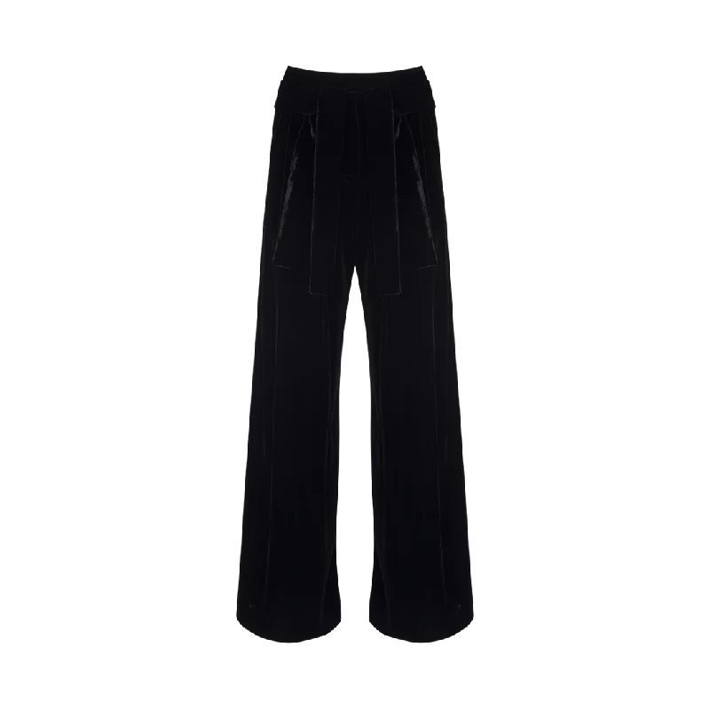 Velvet Wide-Leg Pants With Belt Stylish Harem Pants