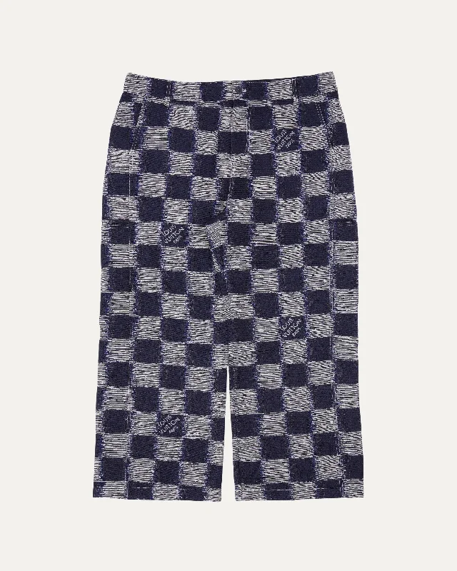 Damier Wool Workwear Pants Soft Sweatpants Style