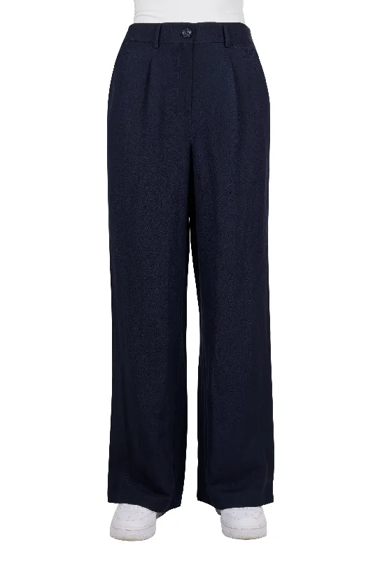 Thomas Cook Women's Isabel Linen Pant Navy Cozy Knit Pants