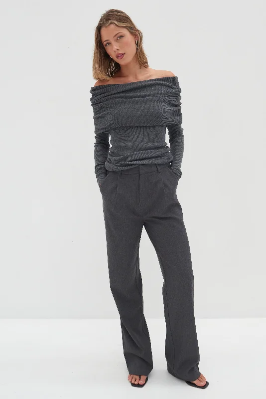 Nicholas Pants - Dark Grey Classic Flared Pants