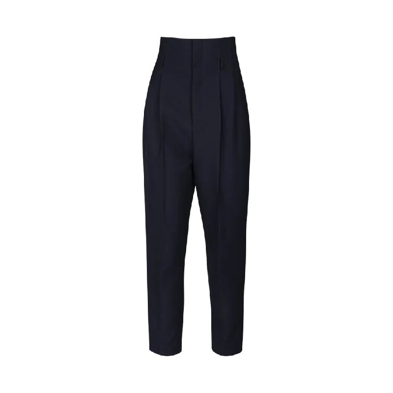 Straight-Cut Pants Warm Wool Trousers