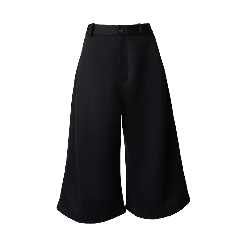 Wide-Leg Culotte Pants Elegant Wool Trousers