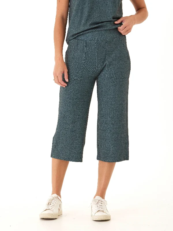 Beatrice Dream Fleece Wide Leg Capri Pant Classic Straight-Leg Pants