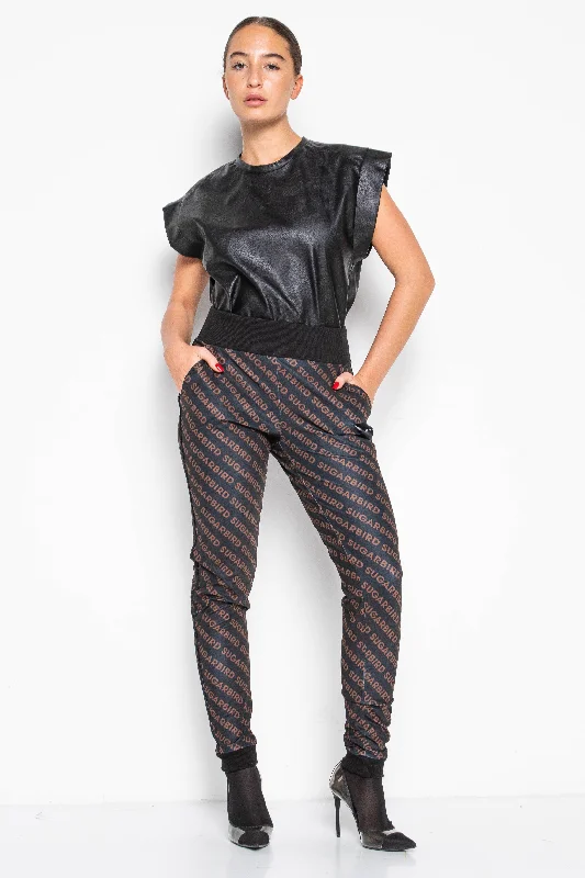 Misara Black Monogram pants Soft Stretch Leggings