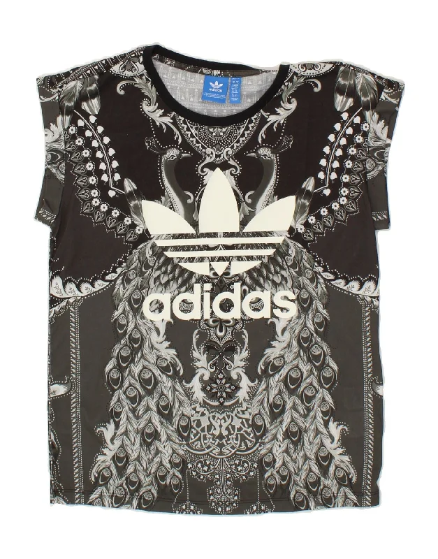 ADIDAS Womens Loose Fit Graphic T-Shirt Top UK 10 Small Grey Paisley Lace Blend Ribbed Blend Corduroy Blend ADIDAS Womens Loose Fit Graphic T-Shirt Top UK 10 Small Grey Paisley Lace Blend Ribbed Blend Corduroy Blend