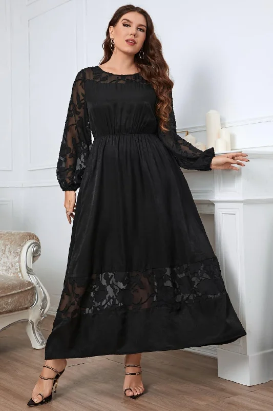 Honey Melo Apparel Plus Size Embroidery Round Neck Long Sleeve Maxi Dress Comfortable Casual Maxi Dress Honey Melo Apparel Plus Size Embroidery Round Neck Long Sleeve Maxi Dress Comfortable Casual Maxi Dress