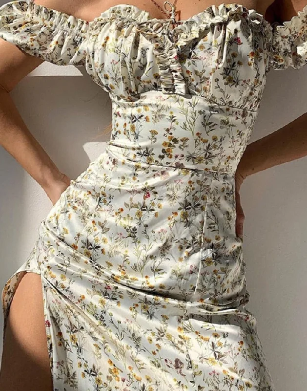 Darianrojas Summer Floral Off Shoulder Puff Sleeve Maxi Dress For Woman Robe Sexy Lace Up Side Split Chic Mid-Calf Aesthetic Dress Chic Summer Floral Maxi Dress Darianrojas Summer Floral Off Shoulder Puff Sleeve Maxi Dress For Woman Robe Sexy Lace Up Side Split Chic Mid-Calf Aesthetic Dress Chic Summer Floral Maxi Dress