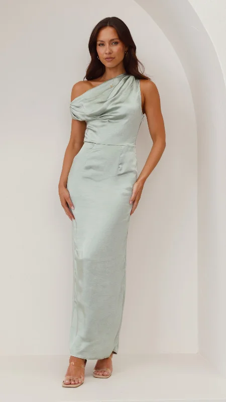 Harlowe Maxi Dress - Sage Trendy Short Sleeve Maxi Dress