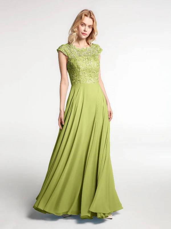 Illusion Wrap Neck Lace and Chiffon Maxi Dress-Clover Stylish Boho Maxi Dress