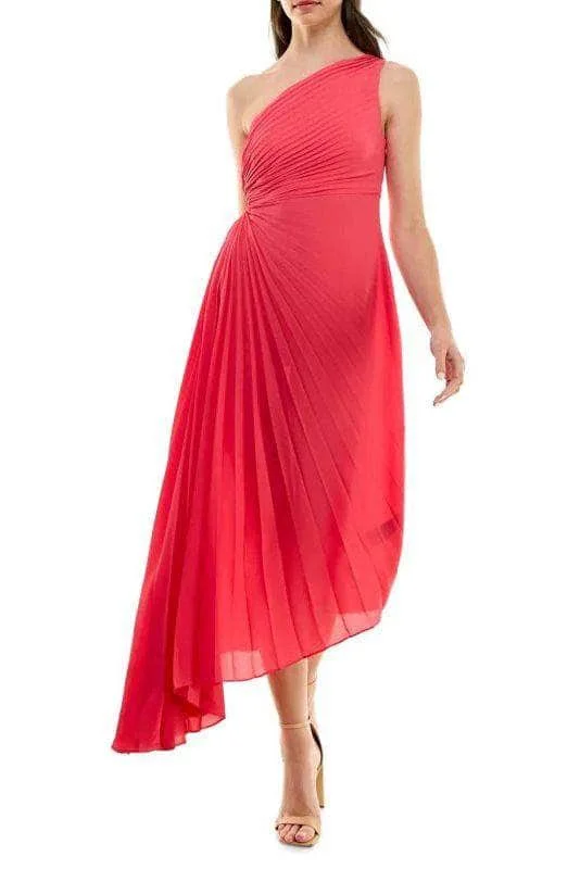 Nicole Miller MD4S10936 - Pleated Bodice High Low Maxi Dress Trendy Button Front Maxi Dress