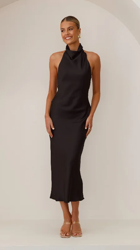 Rina Maxi Dress - Black Fashionable Layered Maxi Dress