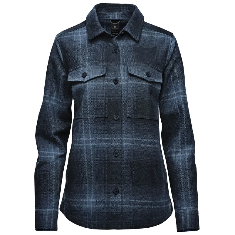 Stormtech Women's Midnight/Dusk Highland Plaid Shacket Romantic Lace Blouse