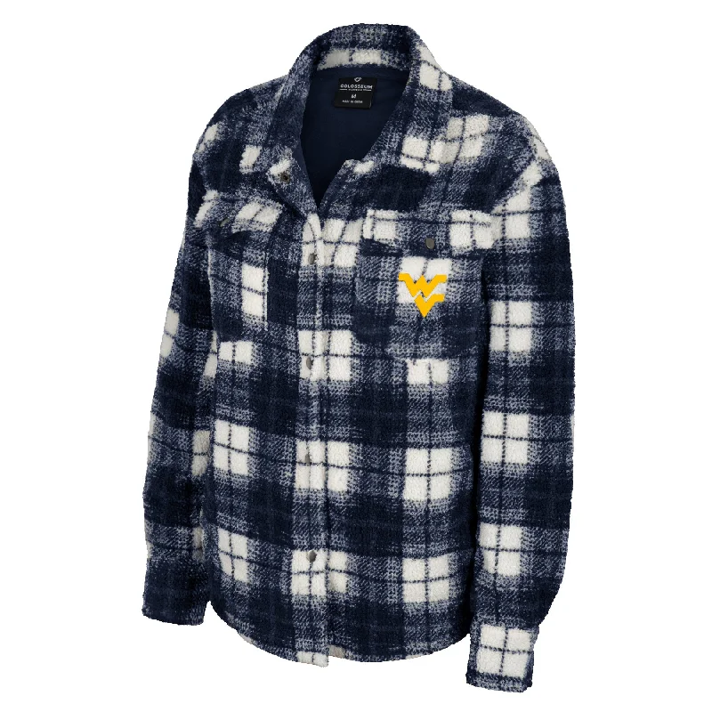 WVU Womens You Want To Hug Me Shacket Cotton Casual Blouse