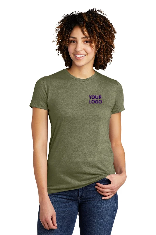 Allmade Women's Tri-Blend Custom Tee, Olive You Green Cashmere Blend Cotton Blend Poly Blend