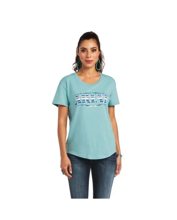 Ariat Women's Aqua Tshirt Basic T-Shirt Crew Neck Short Sleeve