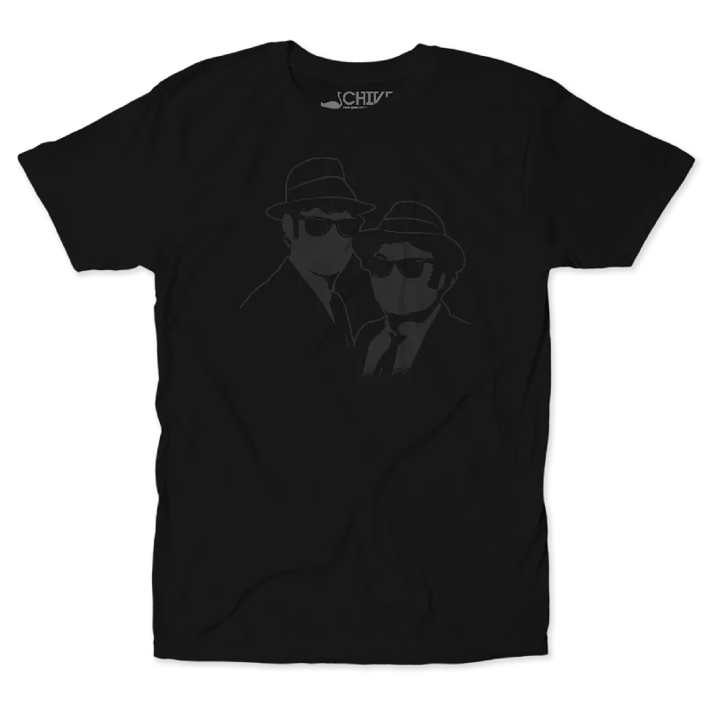 Blues Bros Blackout Tee Notch Collar Peter Pan Collar Cowl Neck