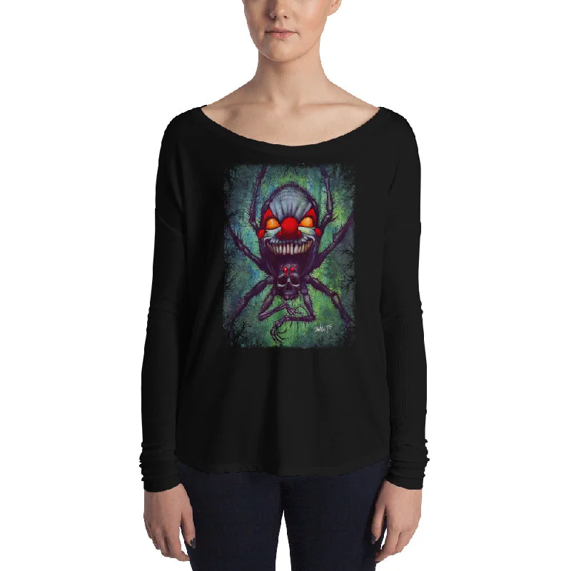 Doomspider Ladies' Long Sleeve Tee Satin Blend Silk Blend Wool Blend