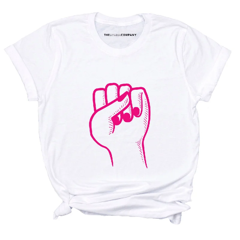 Feminist Fist Feminist T-Shirt Collared Crew Neck Turtle Neck