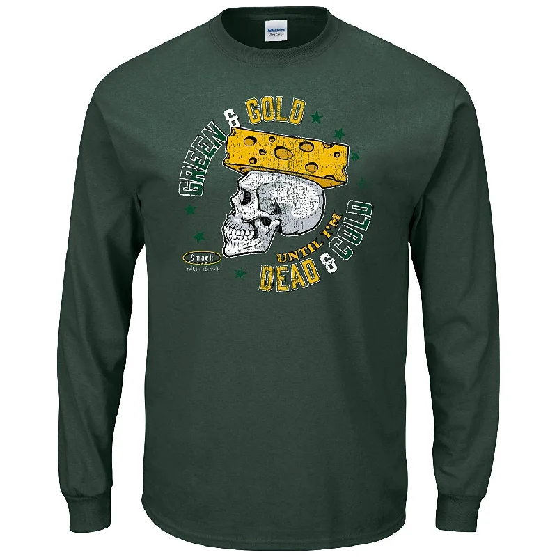 Green Bay Packers Green & Gold Until I'm Dead & Cold Long Sleeve Shirt Lace Blend Ribbed Blend Corduroy Blend