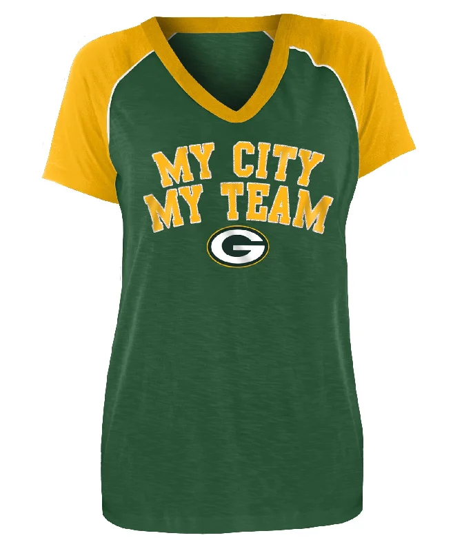 Green Bay Packers My City My Team Women's Tee Satin Fabric Silk Fabric Chiffon Fabric