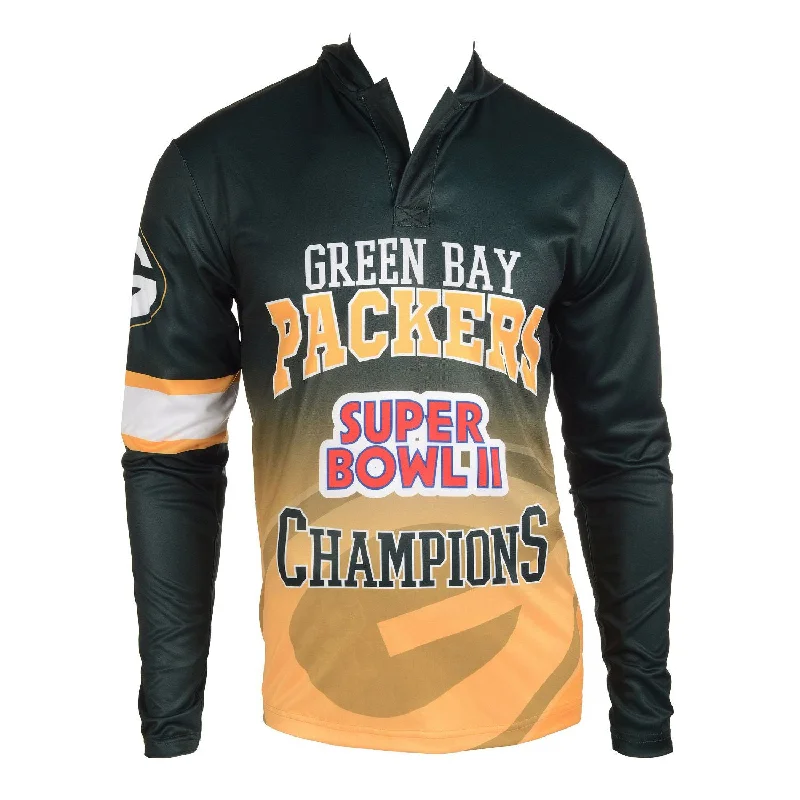 Green Bay Packers Super Bowl 2 Champions Commemorative Retro Hoody Tee Mesh Blend Leather Blend Suede Blend