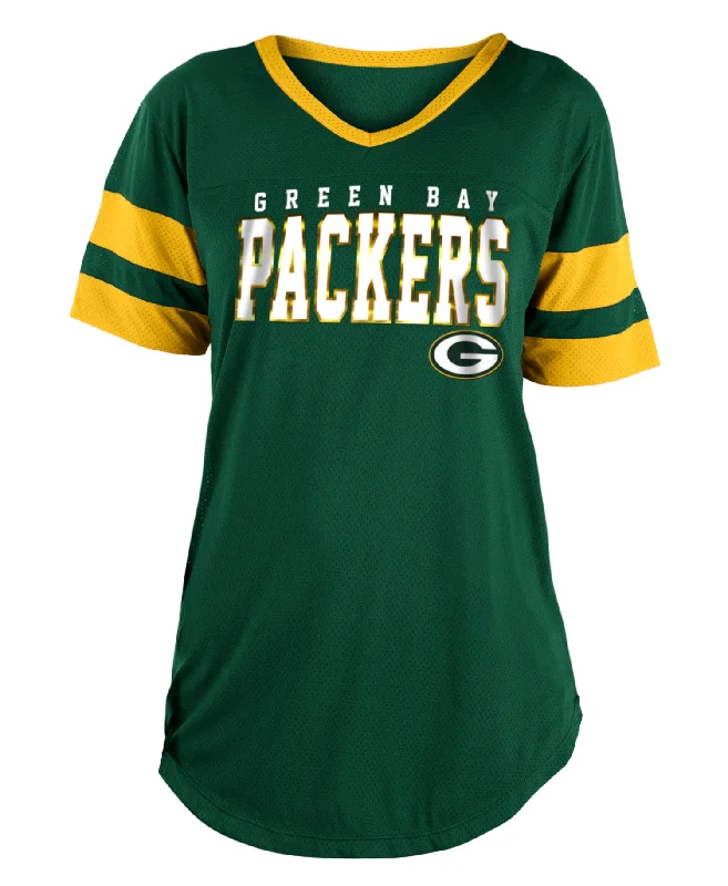 Green Bay Packers Womens Training Camp Mesh Jersey Tee Mesh Fabric Canvas Fabric Denim Fabric