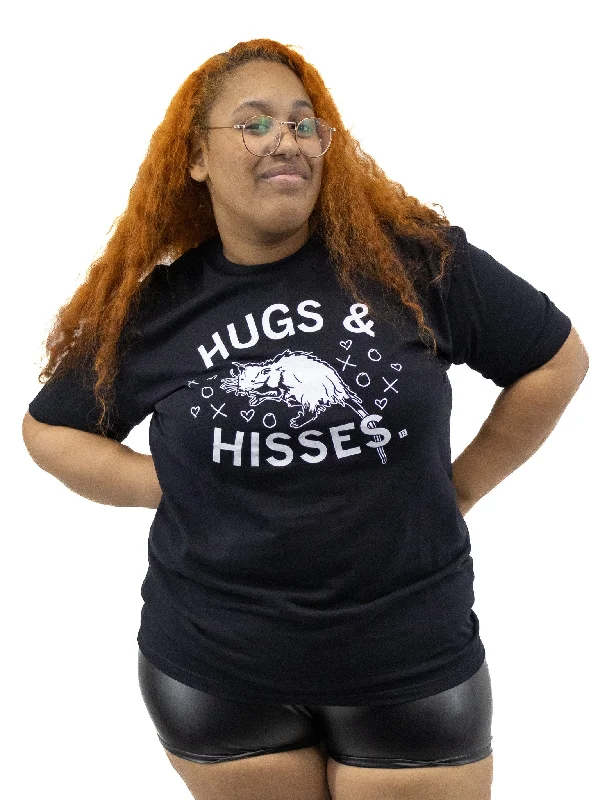 Hugs & Hisses T-Shirt RAYGUN Collared T-Shirt Boat Neck A-Line