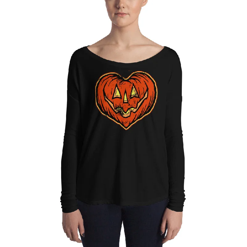 I Love Halloween Ladies' Long Sleeve Tee Nylon Fabric Polyester Fabric Spandex Fabric