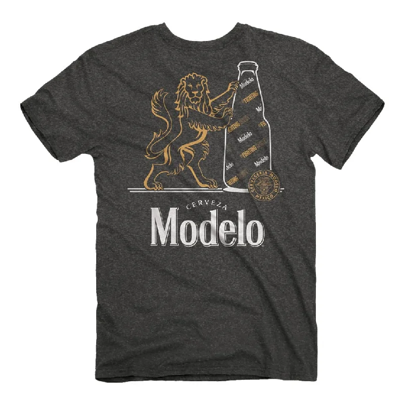 Modelo - Fighting Spirit T-Shirt V-Neck T-Shirt Long Sleeve Cotton