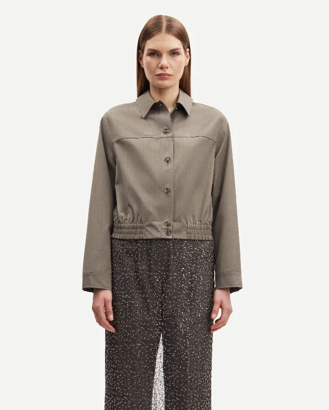 SAESMELLA SHIRT 15449 / BUNGEE CORD Wool Fabric Cashmere Fabric Tweed Fabric