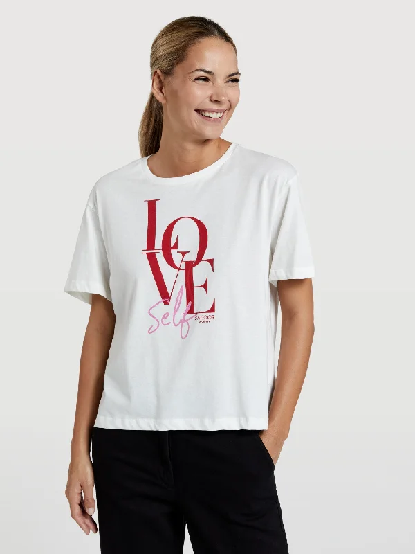 Self-love print t-shirt Sequined Glittery Shiny