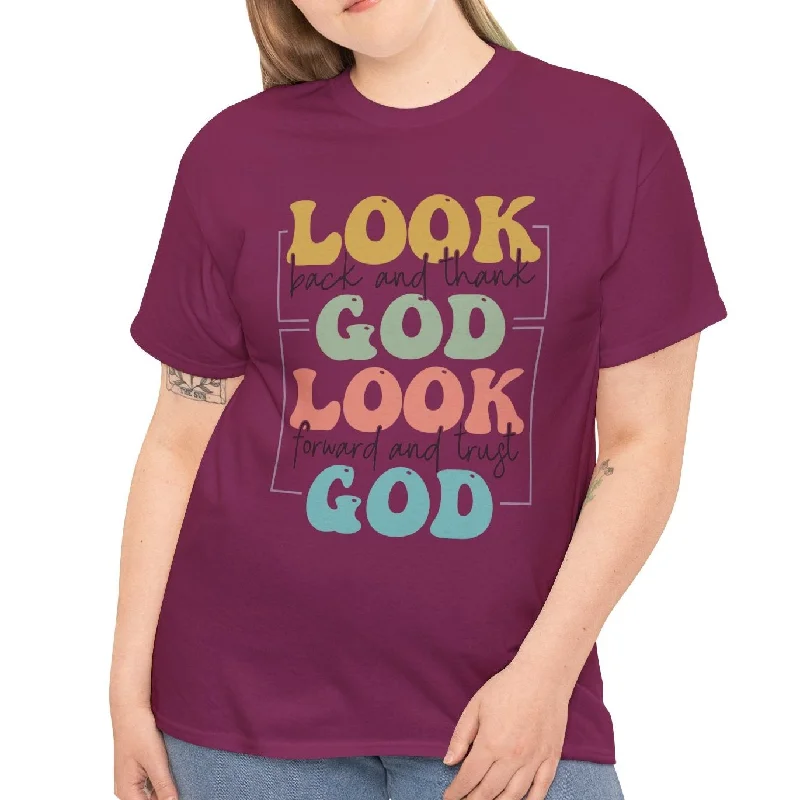 Look Back Thank God Tee Seamless Knitted Crochet