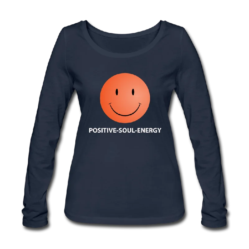 WOMEN’S POSITIVE ENERGY ORGANIC COTTON LONGSLEEVE TEE Spandex Blend Rayon Blend Denim Blend