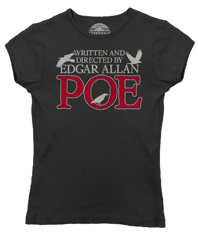 Women's Written and Directed by Edgar Allan Poe T-Shirt Anti-Pilling Machine Wash Handmade