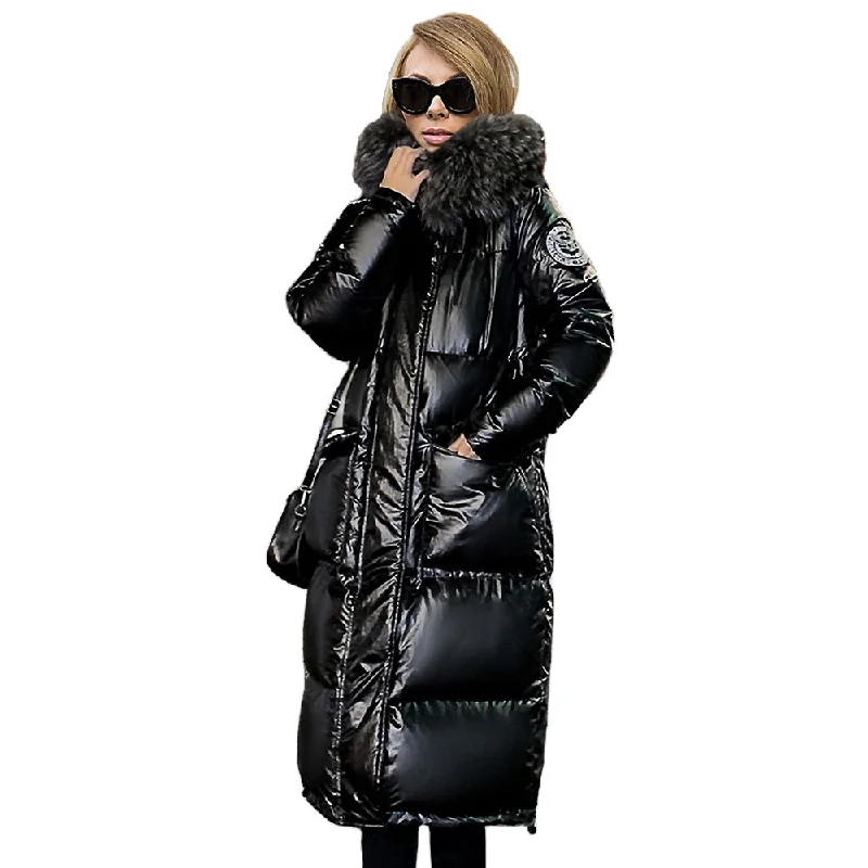 10908-SW40 winter solid color thicken hooded fur slim down jacket long stylish casual loose women sehe fashion Elasticated Jacket Padded Jacket Insulated Jacket 10908-SW40 winter solid color thicken hooded fur slim down jacket long stylish casual loose women sehe fashion Elasticated Jacket Padded Jacket Insulated Jacket