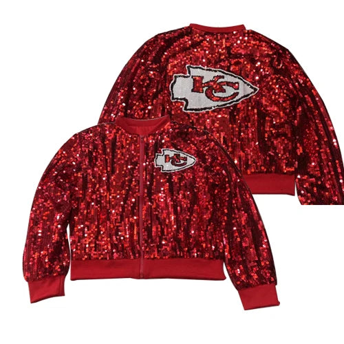 women chiefs sequin jacket one size women jackets Front Pockets Side Pockets Patch Pockets women chiefs sequin jacket one size women jackets Front Pockets Side Pockets Patch Pockets