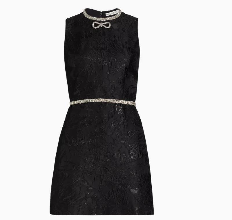 alice + olivia Ellis Embellished Crew Neck Sleeveless Mini Dress, Black Elegant Tulle Mini Dress alice + olivia Ellis Embellished Crew Neck Sleeveless Mini Dress, Black Elegant Tulle Mini Dress
