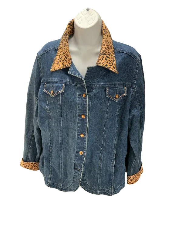 Christine Alexander Women's Jacket Jean Leopard XL A-Line Jacket Boat Neck Shawl Collar Christine Alexander Women's Jacket Jean Leopard XL A-Line Jacket Boat Neck Shawl Collar