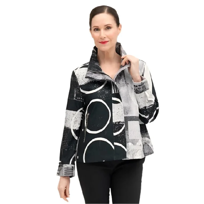 Damee Multi-Pattern Biker Jacket - 4851 Cardigan Sweater Pullover