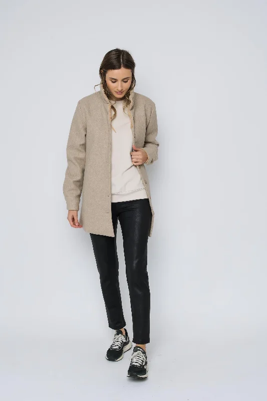 Cora High Neck Jacket Boat Neck Shawl Collar Notched Collar
