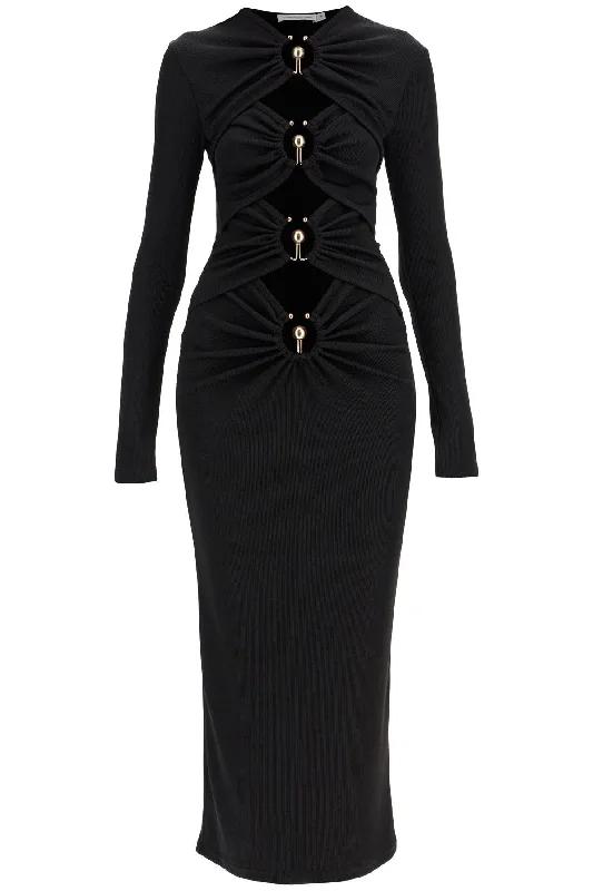 cut out dress with metallic rings 23033053 BLACK