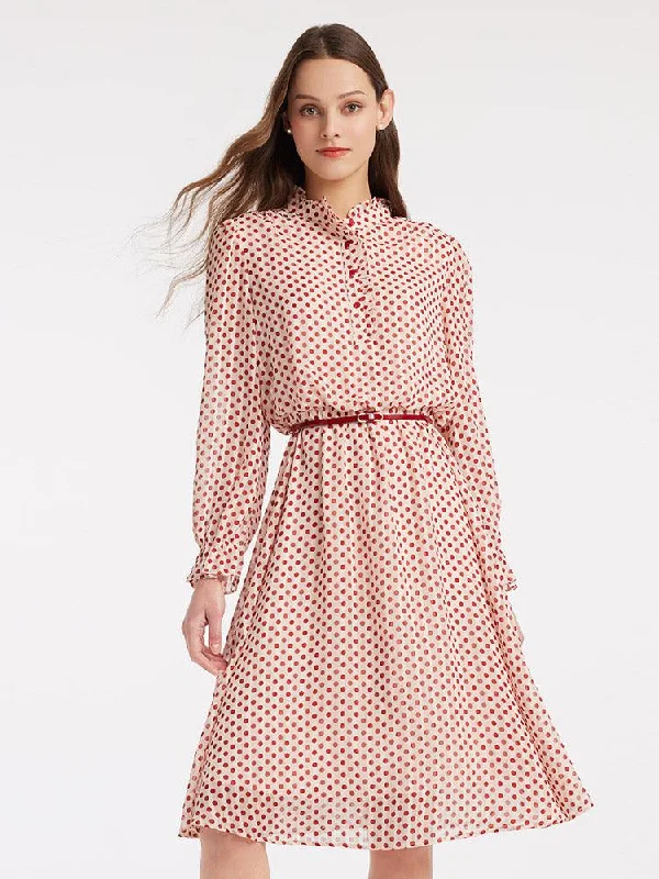 Chiffon Polka Dot Dress