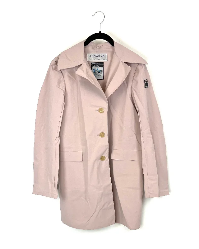 Pink Waterproof Jacket - Size 4-6 Notch Collar Jacket Peter Pan Collar Jacket Cowl Neck Jacket Pink Waterproof Jacket - Size 4-6 Notch Collar Jacket Peter Pan Collar Jacket Cowl Neck Jacket