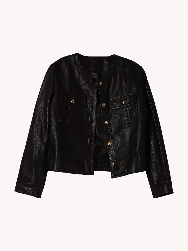 Kitra Leather Jacket Elasticated Jacket Padded Jacket Insulated Jacket