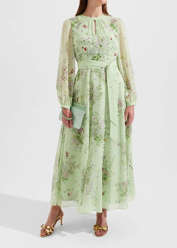 Leia Silk Dress 0223/5832/3793l00 Green-Multi
