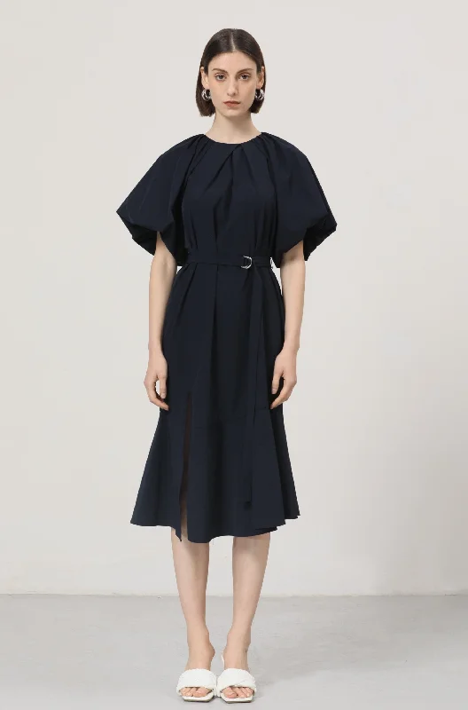 LINDONG | Nnon Puff Sleeves Dress