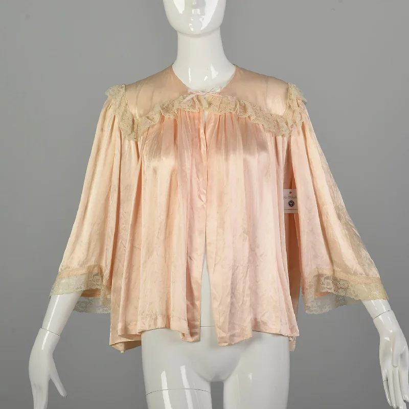 Medium 1950s Bed Jacket Pink Silk Glamorous Boudoir Swing Robe Lingerie Striped Jacket Polka Dot Jacket Floral Jacket Medium 1950s Bed Jacket Pink Silk Glamorous Boudoir Swing Robe Lingerie Striped Jacket Polka Dot Jacket Floral Jacket