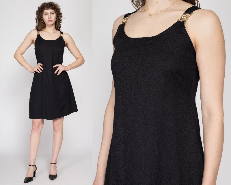 Medium 90s Gold Chain Strap Little Black Dress